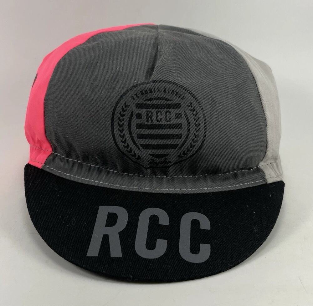Rapha RCC 2016 Cycling Cap Club Hat One Size Grey Pink Black Bicycle Visor Bike